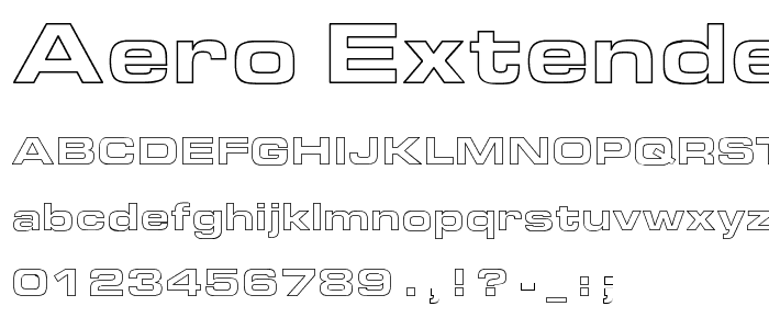 Aero Extended Hollow font
